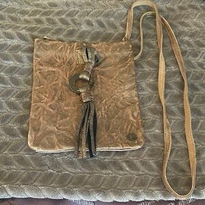 Brown Crossbody Bag with Tassel